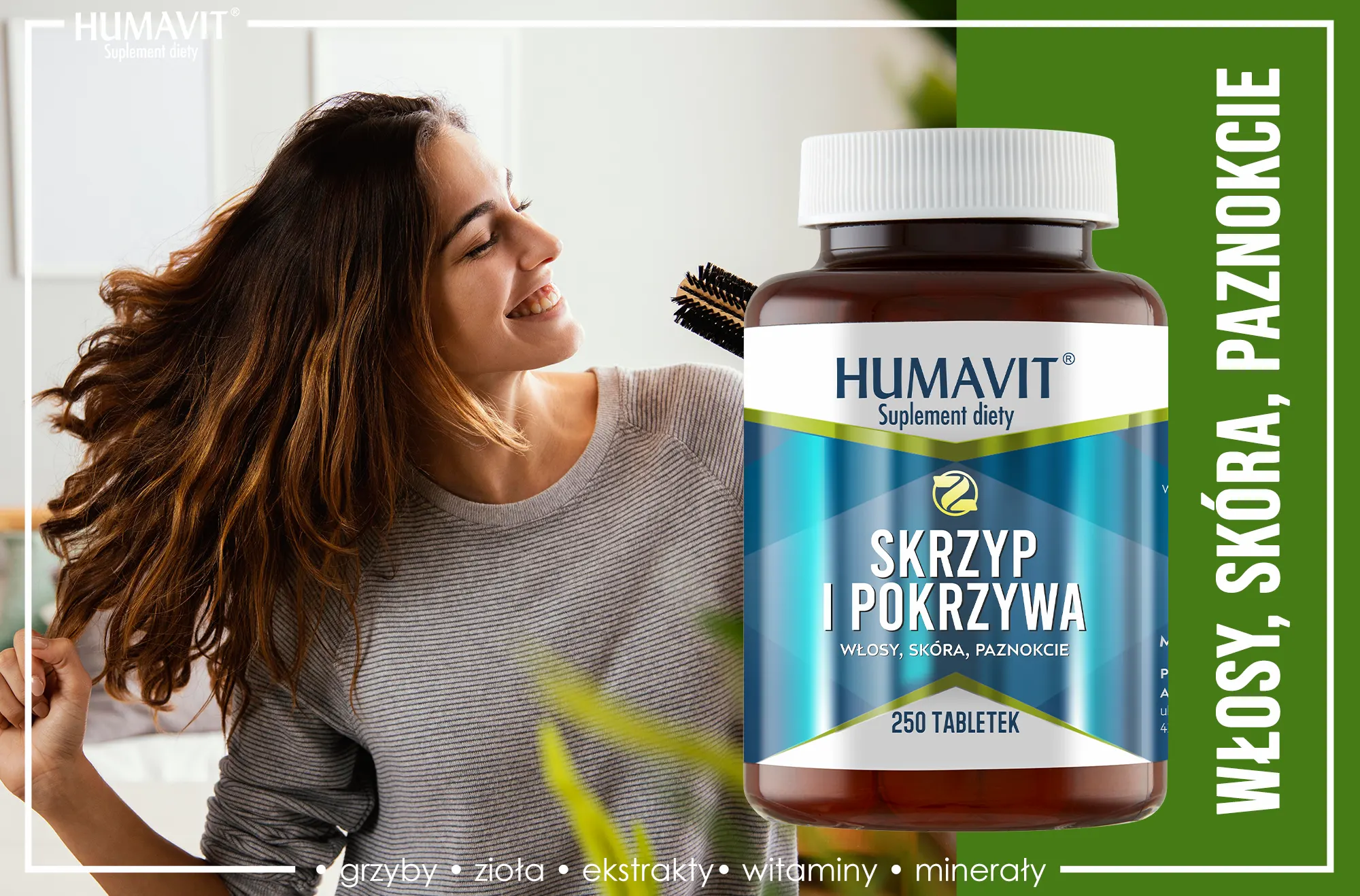 skrzyp pokrzywa humavit na włosy skórę i paznokcie