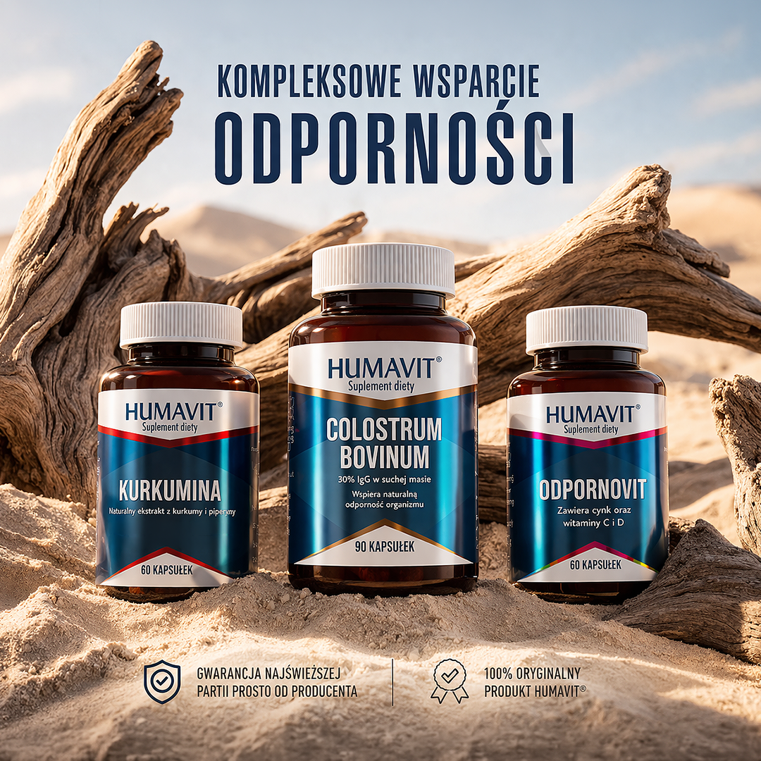 Zestaw – WSPARCIE UKŁADU ODPORNOŚCIOWEGO Humavit® (Colostrum, Odpornovit, Kurkumina) hover