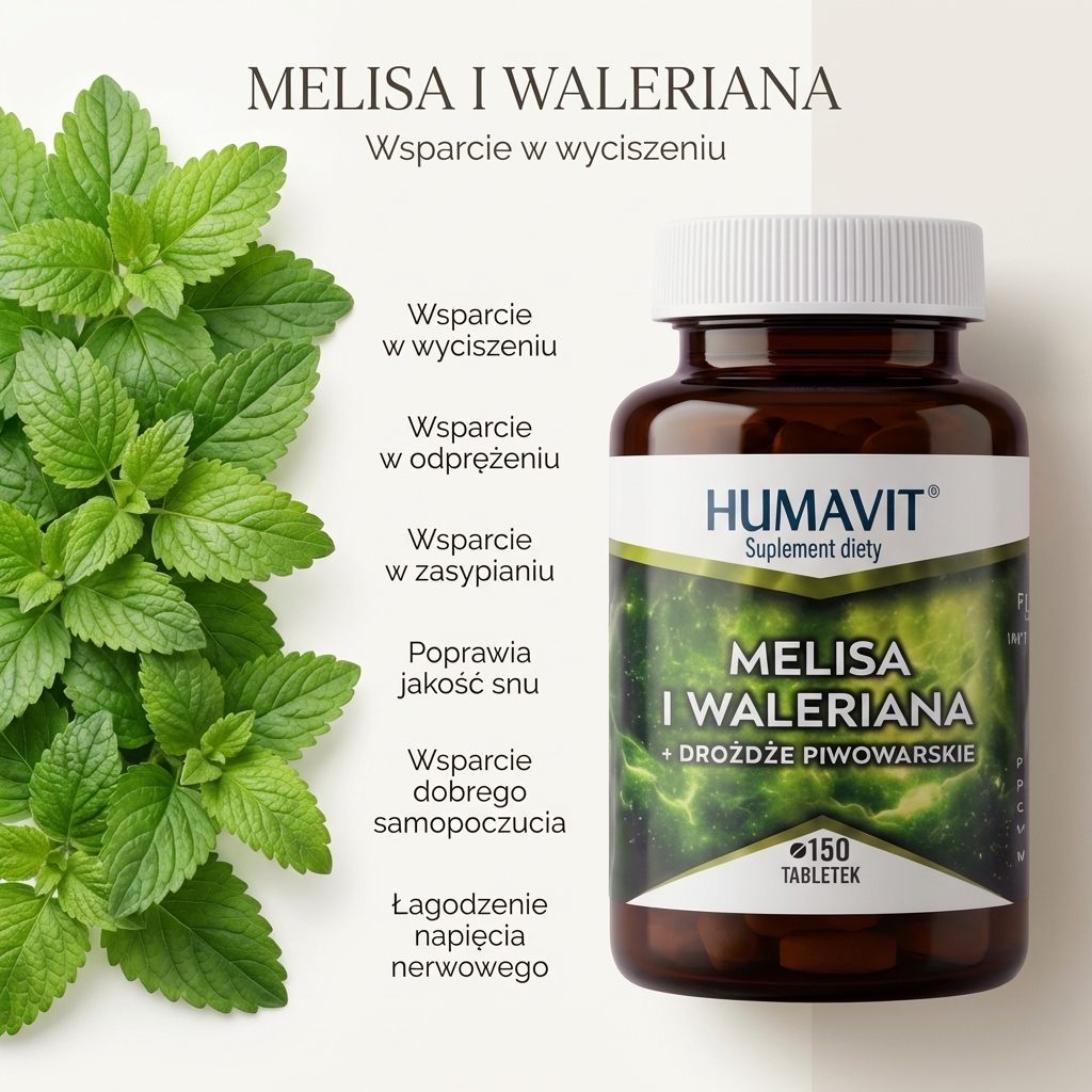 Humavit® – Melisa i Waleriana + Drożdże Piwowarskie, tabletki 150 tabl. hover